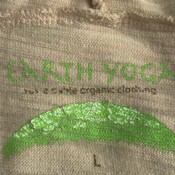 Earth Yoga Long Sleeve Hooded Tshirt Top Shirt Pink Brown Ombre Organic Cotton L - Picture 4 of 7